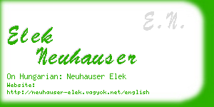 elek neuhauser business card